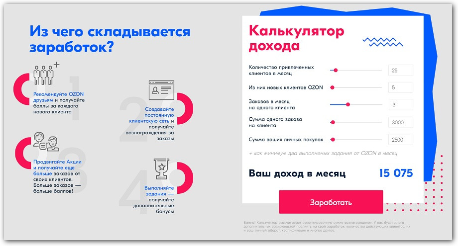 Партнерская программа Озон